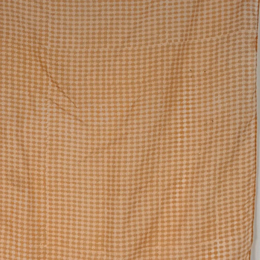 Vintage 100% Pure Silk Orange Houndstooth Square Scarf Neckerchief Preppy 105-31